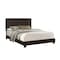 Monarch Specialties Bed, Queen Size, Platform, Bedroom, Frame, Upholstered, Pu Leather Look, Wood Legs, Brown I 5910Q - alternate 1